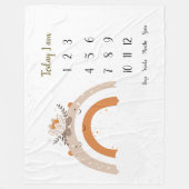 Floral schandi Rainbow Baby 1e jaar Mijlsteen    Fleece Deken (Voorkant)