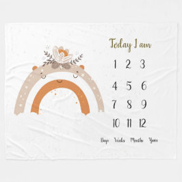 Floral schandi Rainbow Baby 1e jaar Mijlsteen    Fleece Deken
