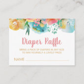 *~* Floral Schattige Baby Beer Cub Luier Raffle Informatiekaartje (Voorkant)