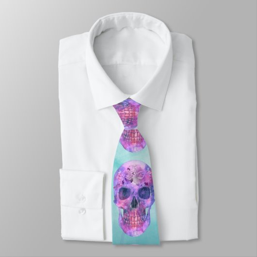 Floral schedel in de waterverf stropdas (Gebonden)
