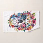 Floral schedel ontwerp handdoek (Handdoek)