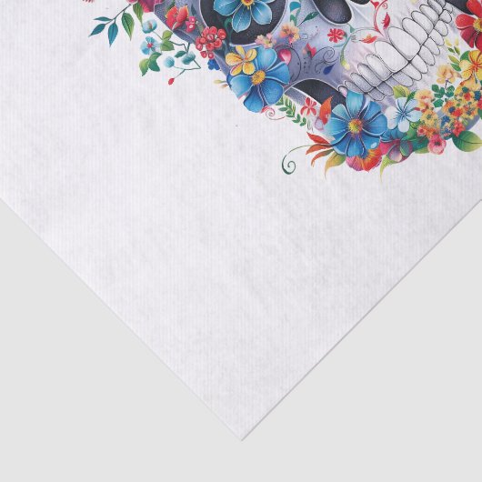 Floral schedel ontwerp tissuepapier (Detail)