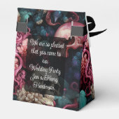 Floral schedels Octopus Tentakels Gotische bruilof Bedankdoosjes (Achterkant)