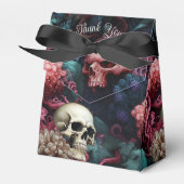 Floral schedels Octopus Tentakels Gotische bruilof Bedankdoosjes (Voorkant Zijde)