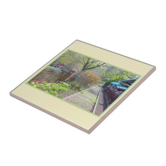 Floral Schilderachtig Uitzicht Tegeltje (Zijkant)