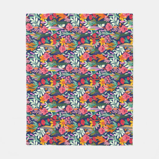 Floral schilderen fleece deken (Voorkant)