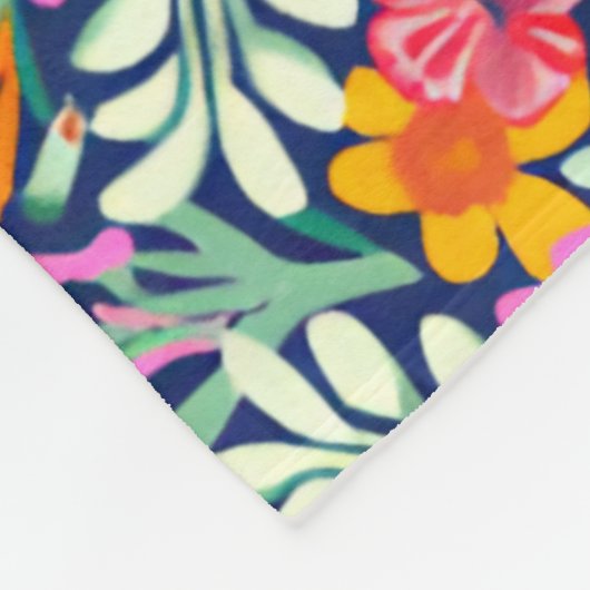 Floral schilderen fleece deken (Hoek)