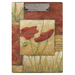 Floral schilderen met zichtbare penseelstreken klembord