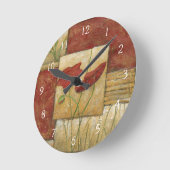 Floral schilderen met zichtbare penseelstreken ronde klok (Hoek)