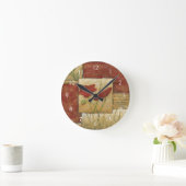 Floral schilderen met zichtbare penseelstreken ronde klok (Huis)