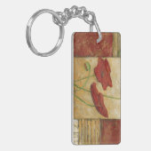 Floral schilderen met zichtbare penseelstreken sleutelhanger (Voorkant Links)