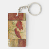 Floral schilderen met zichtbare penseelstreken sleutelhanger (achterkant)