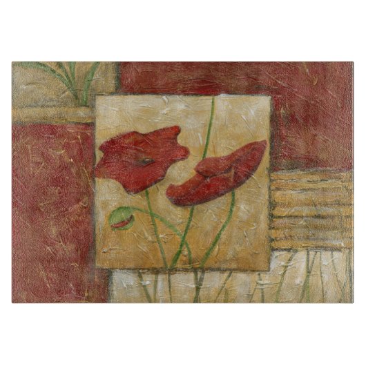 Floral schilderen met zichtbare penseelstreken snijplank (Voorkant)