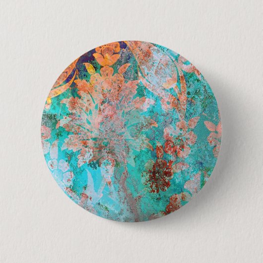Floral schilderen ronde button 5,7 cm (Voorkant)