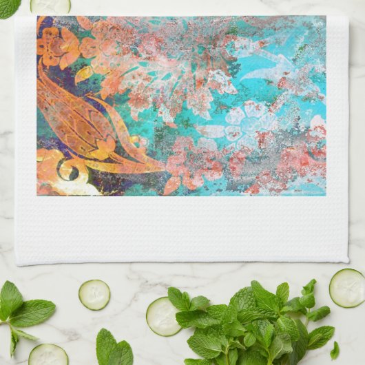 Floral schilderen theedoek (Gevouwen)