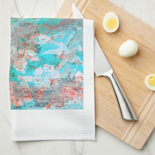 Floral schilderen theedoek (Quarter Fold)