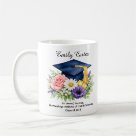🎓Floral Scholar Celebration Mug Koffiemok