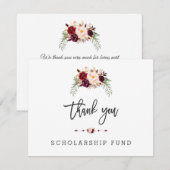 Floral Scholarship Fund Typografie Bedankkaart (Voorkant / Achterkant)