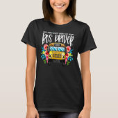 Floral School Bus Driver Early Rising Back To Scho T-shirt (Voorkant)