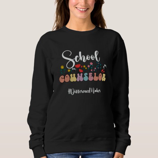 Floral School Guidance Counselor Groovy Counseling Trui (Voorkant)