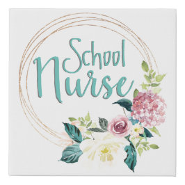 Floral School Nurse Imitatie Canvas Print