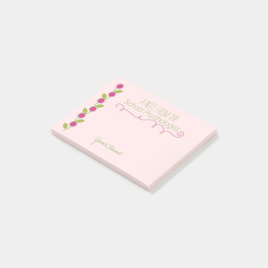 Floral School Psychologist Post-it Notes (Schuin)