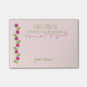 Floral School Psychologist Post-it Notes