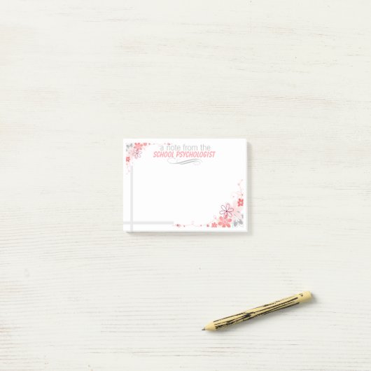  Floral School Psycholoog Post-it Notes (Op bureau)