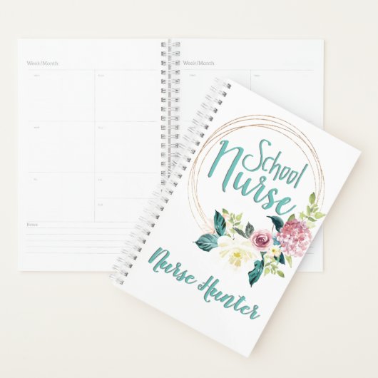 Floral School verpleegster gepersonaliseerd Planner (Display)