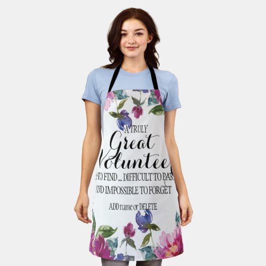 Floral schort vrijwilliger Bedankt voor je waarder (Gedragen)