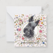 Floral Schotse Terriër Hond Mam Notecard Notitiekaartje (Voorkant)