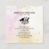 *~* Floral Scissor Combe Flower Glitter Dryer AP6 Vierkante Visitekaartje (Achterkant)