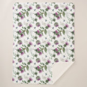 Floral Scottish Thistle Pattern Sherpa Deken (Voorkant)