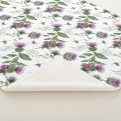Floral Scottish Thistle Pattern Sherpa Deken (3/4)