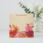 Floral Scrapbook Art Journal Valentijnsdag Papier Feestdagenkaart (Staand voorkant)