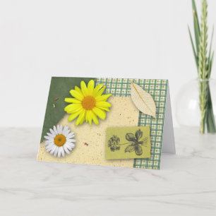 Floral Scrapbook Birthday Kaart (groot afdrukken)