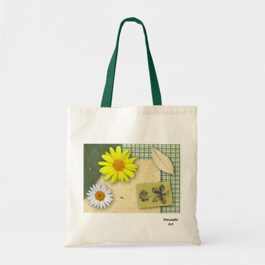 Floral Scrapbook Canvas tas (Voorkant)