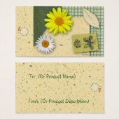 Floral Scrapbook Hang Label Visitekaartjes (Voorkant /achterkant)