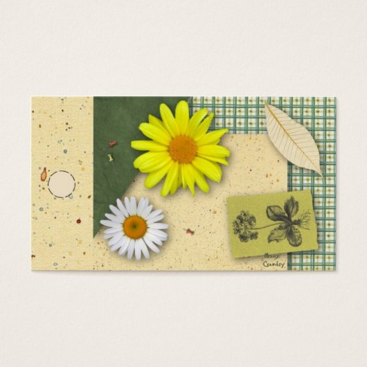 Floral Scrapbook Hang Label Visitekaartjes (Voorkant)