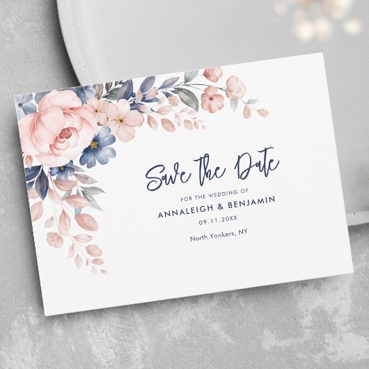 Floral Script Botanische bruiloft Save The Date