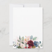 Floral Script Burgundy Blush 60th Birthday Party Kaart (Achterkant)