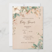  Floral Script Elegant Gender Neutral Baby Kaart (Voorkant)