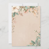  Floral Script Elegant Gender Neutral Baby Kaart (Achterkant)