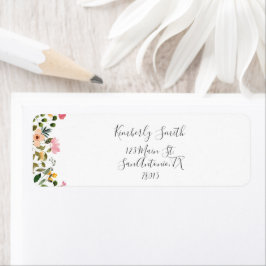 Floral script etiket