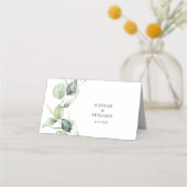 Floral Script Eucalyptus Botanical Wedding Plaatskaartje (Achterkant)