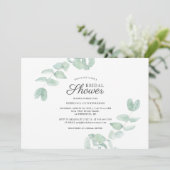 Floral Script Eucalyptus Greenery Vrijgezellenfees Kaart (Staand voorkant)