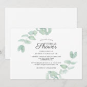 Floral Script Eucalyptus Greenery Vrijgezellenfees Kaart (Voorkant / Achterkant)