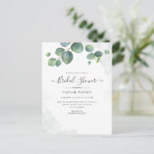 Floral Script Eucalyptus Greenery Vrijgezellenfees Uitnodiging Briefkaart (Staand voorkant)