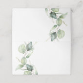 Floral Script Eucalyptus Greenery Wedding Plaatskaartje (Buitenkant ongevouwen)