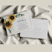 Floral Script Eucalyptus Sunflower Vrijgezellenfee Uitnodiging Briefkaart